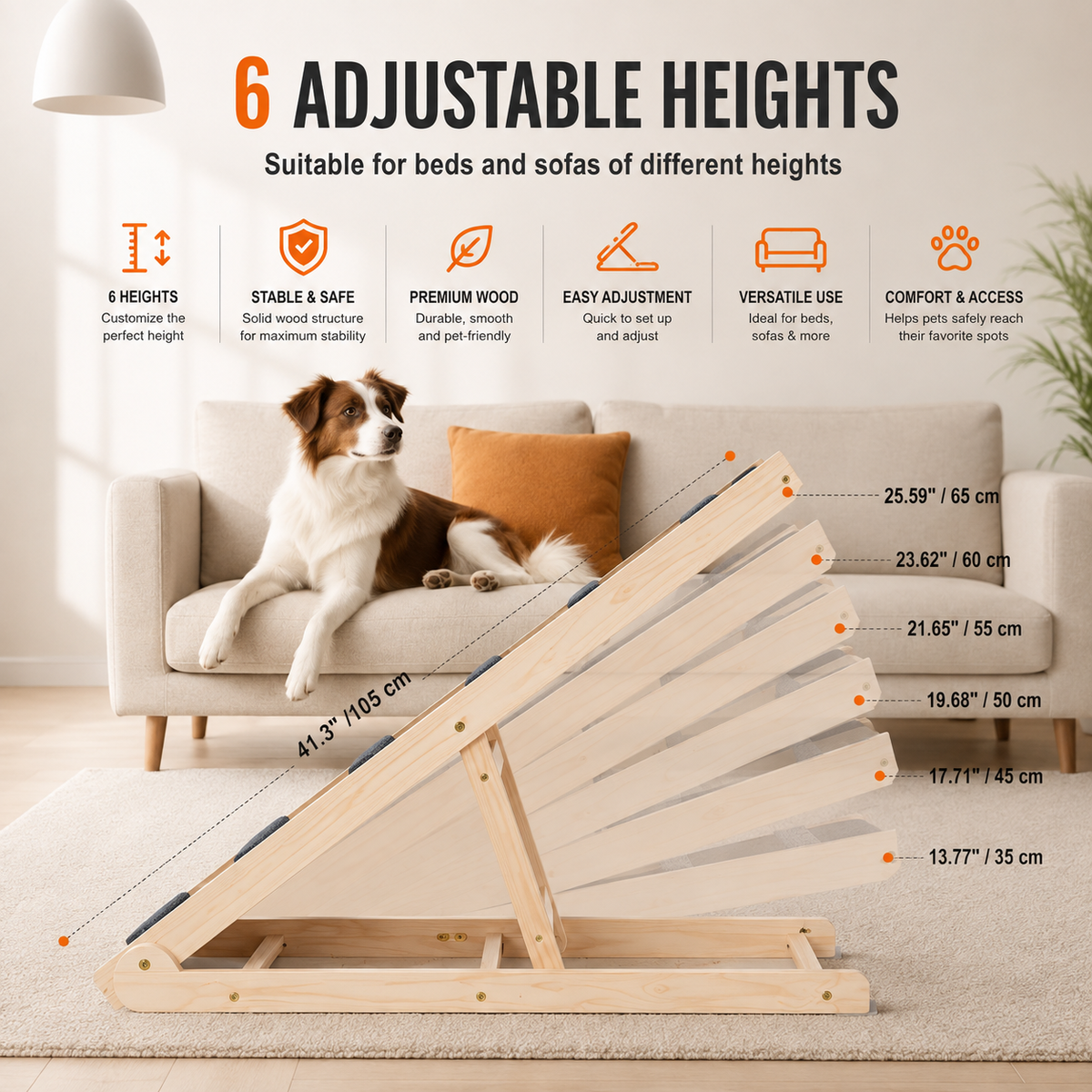 GentleRise™ Adjustable Pet Ramp