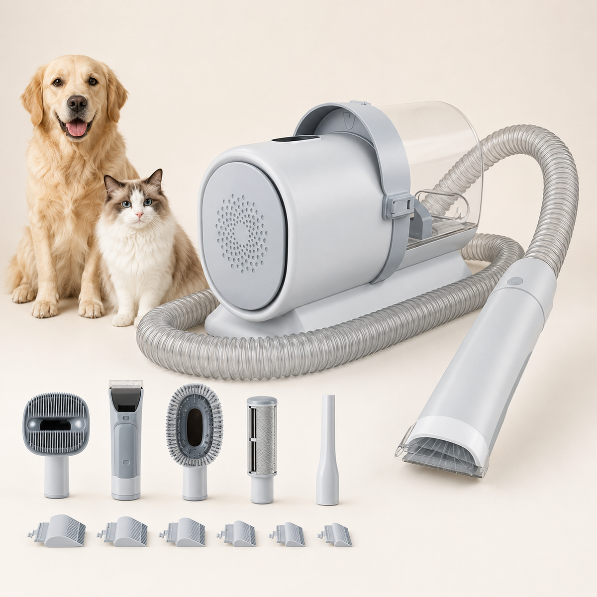 Sylara ShedAway cordless pet grooming vacuum kit