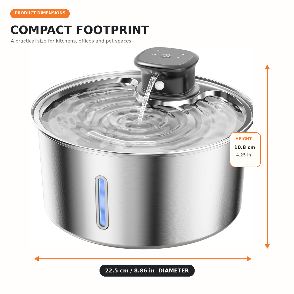 Sylara HaloFlow™ Cordless Pet Fountain