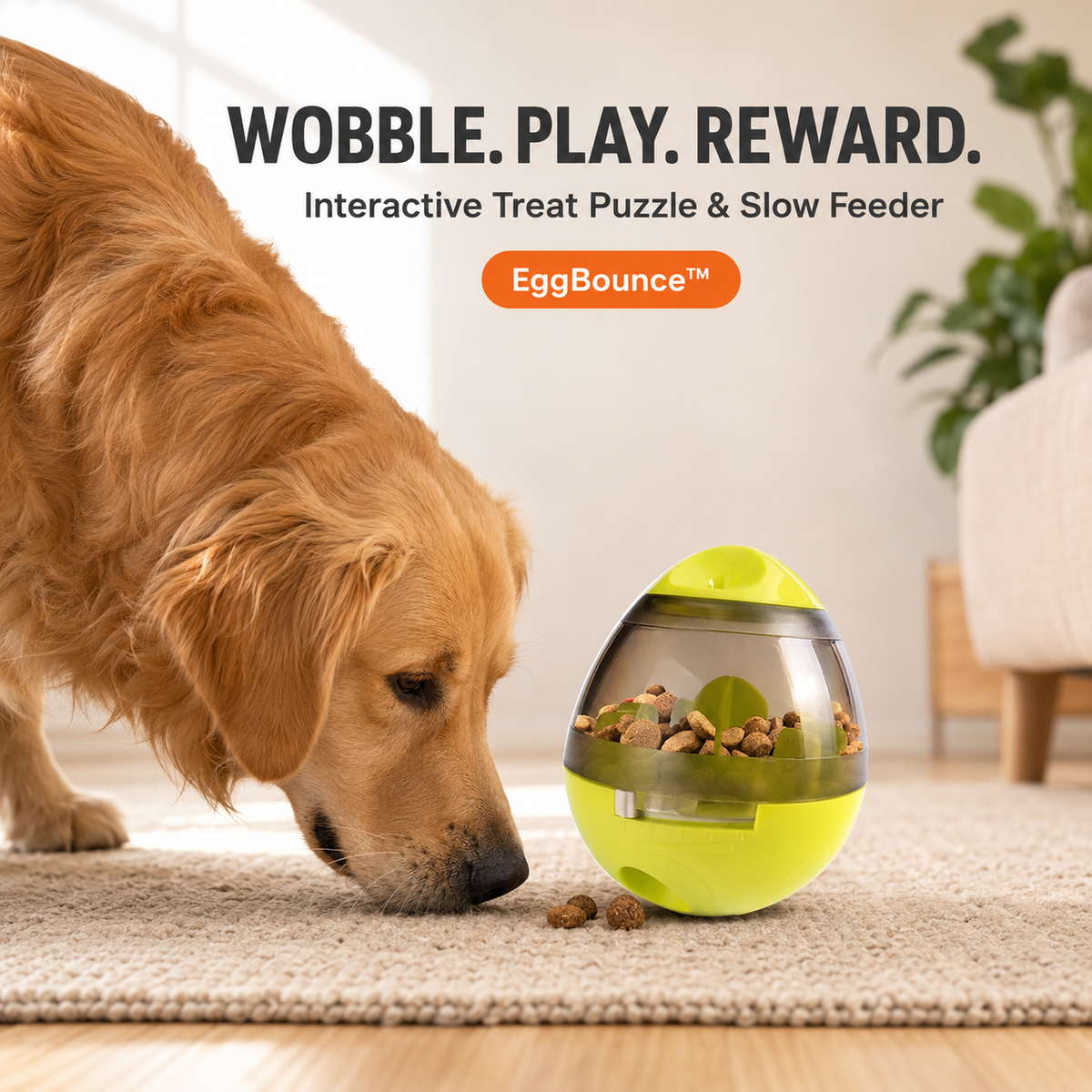 EggBounce™ Interactive Treat Puzzle & Slow Feeder